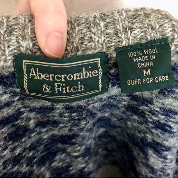 Vintage Abercrombie Y2K Wool Zip up Sweater | M - Picture 8 of 10